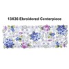 Newbridge Lilac Hydrangeas Embroidered Table Runner, Wrinkle Free, Stain Resistant