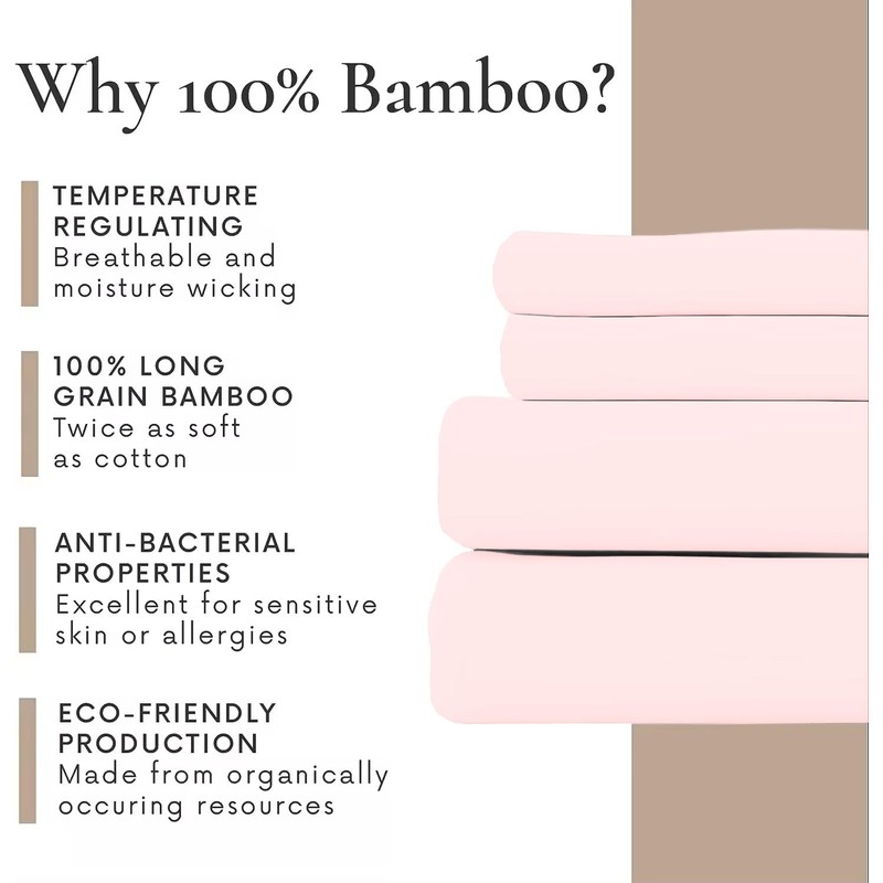 FabGoods Bamboo Fitted BedSheet (Pale Rose)