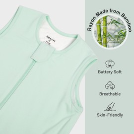 EasyFi Rayon Made From Bamboo Sleep Sack 6-12 Months 1.0 Tog Ultra Soft Toddler Sleep Sack with Feet 2-Way Zipper Unisex Baby Sleeping Bag with Legs Baby Wearable Blanket All-year-around-Green