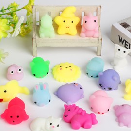 KINGYAO 80pcs Mochi Squishy Toys, Mini Kawaii Squishy Fidget Toys Bundles Squishies Party Favors for Kids Gift for Easter Basket Stuffers Egg Fillers Birthday Classroom Prize Pinata Christmas Stocking