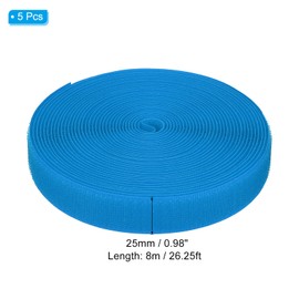 PATIKIL 26.25 Feet Carpet Marker Strips, 5 Rolls Nylon Carpet Strips Spots Hook Tape for Classroom Floor Decoration Teacher Education Social Distance, Blue