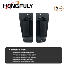 HONGFULY Exterior Door Handle Set Fit for 1999-2007 Chevy Silverado GMC Sierra 1500 2500 3500, Extended Cab, Left and Right Replacement 15758171, 15758172