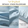 YnM Cooling Pillowcase 2 Pack,King(21''x40''), Light Blue