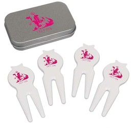 Azeeda 'Lazy Cow' Golf Divot Tool/Repair Fork Gift Set (GO00066713)