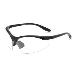 The Cooper Clear Bifocal Safety Reading Glasses, Black + 3.00