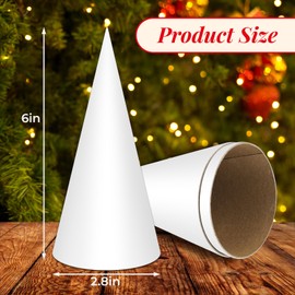 Thick Christmas Paper Mache Trees,Cardboard Craft Cones, Paper Mache Cones Open Bottom for Christmas Tree Gnomes Decorations DIY Art Crafts (10)