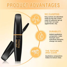 SUOFEIYA Hair Wax Stick for Flyaways, Wax Stick for Hair,Fly Away Hair Tamer Stick for Baby Hair, Hair Pomade Stick Long Lasting Styling Wax for Wigs