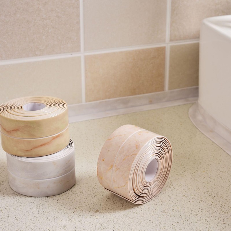 White Waterproof Caulk Tape PVC Self Adhesive Caulk Strip Joint