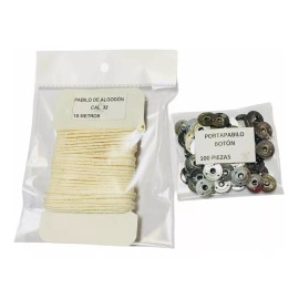 La Brujita Wax Pabilo Mecha Cal. 32 Algodón. 10 Metros + 100 Portapabilos