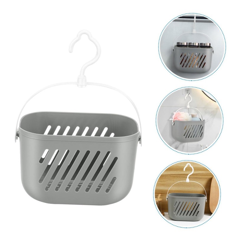 Mikinona 2pcs Hanging Storage Basket for Bathroom Kitchen Plastic Organizer