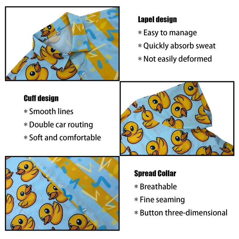 Wilumi Mens Rubber Duck Costume 2 Pieces Hawaiian Shirt and