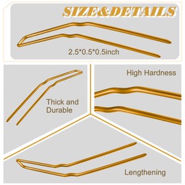 24 Pcs U Shaped Hair Pins Ballet Bobby Pins U Pin Hair Styling Pins Bobby Pins for Updo with Storage Box Metal U Bun Hair Pins for Women Girls Thick Thin Long Curly Hair (Gold,2.5 Inch)