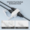 FIRMERST 10FT Flat Plug Extension Cord with Foot Switch, 3-Outlet
