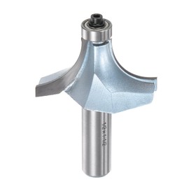 sourcing map Roundover Router Bit 1/2 Shank 3/4" Radius Tungsten Steel Tipped Edge Rounding Over Bit with Bearing Guide, Woodworking Milling Tool, Light Blue