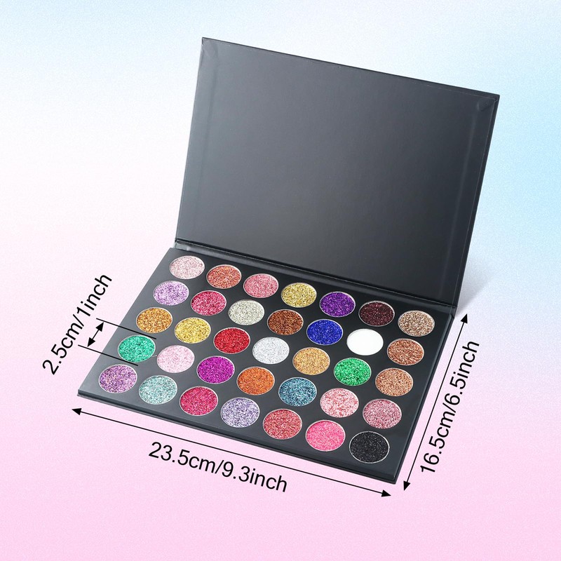 35 Colours Eyeshadow Palette, Glitter Eyeshadow Palette, Colourful Eyeshadow Palette