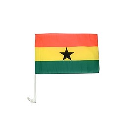 AES 12x18 Ghana Country Single Sided Car Vehicle 12"x18" Flag Fade Resistant Double Stitched Premium Penant House Banner