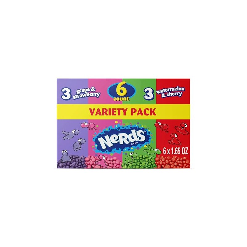 NERDS Candy Dual Variety Pack - Grape & Strawberry, Watermelon