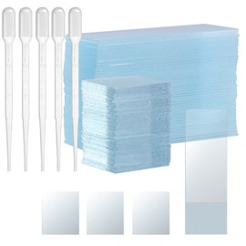 ͨ Microscope Slides and Cover Slips, 50 Pcs Prepared Microscope Sample Slides with Ground Edge, 100 Pcs Pre Cleaned Microscope Cover Glasses, with 5 Pcs 2ml Plastic Droppers