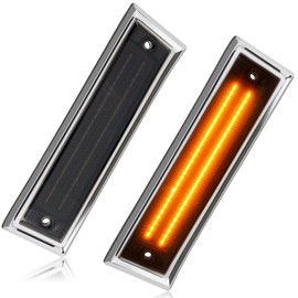 NEIFILES Front LED Side Marker Lights Fender Bumper Lamps Compatible with Chevy C/K C10 C20 C30 Pickup Trucks Blazer Suburban Jimmy 1981-1991 Smoked Lens 2 Pieces