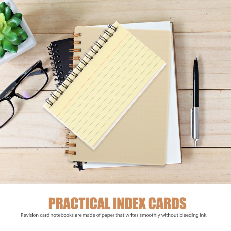 Lurrose 3Pcs Colorful Index Cards Notebooks 4.9X3 Inch Small Spiral