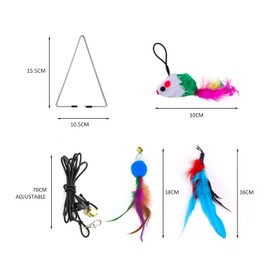 NINVVS 3-Piece Cat Hanging Door Toy Set, Bouncing Mouse Feather Toy with Bell, Funny Cat Toy, Pet Cat Toy Set, Suitable for Indoor Pet Interaction, Eliminate Boredom, Can Exercise the Cat's Body