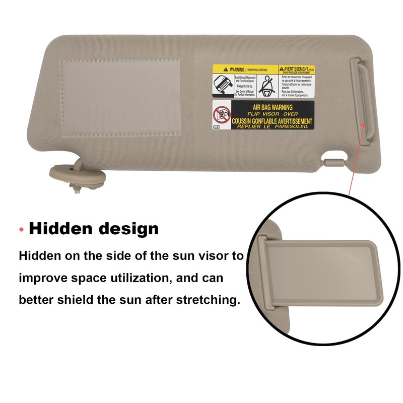 NHILES Left Driver & Right Passenger Side Sun Visors Compatible