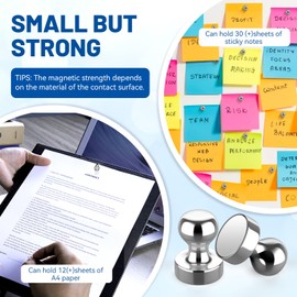 LERKNVOE Neodymium Magnet for Magnetic Board, Pack of 30 Strong Magnets, Small Magnets 12 x 16 mm, Mini Strong Notice Board Magnet for Fridge, Whiteboard, Postcard, A4, Photo