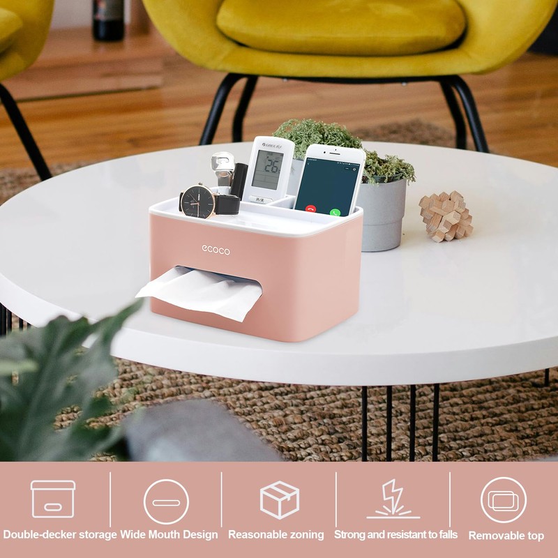 MultiFunctional Tissue Holder Dispenser, Tissue Box Cover with Storage,desktop storage