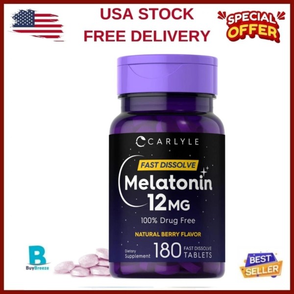 Branded Carlyle Melatonin 12 Mg Fast Dissolve 180 Tablets |