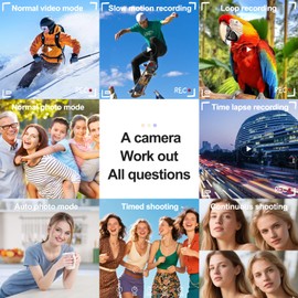 4K Digital Camera for Photography and Video, 2025 Latest 64MP Vlogging Camera for YouTube with 128G TF Card 180°Flip Screen Compact Travel Camera 16X Zoom, Anti-Shake,Suitable for Beginners, Black