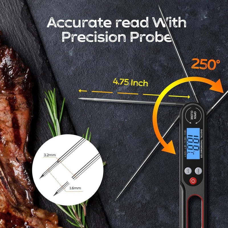Digital Meat Thermometers for Air Fryers Cooking, Food Thermometer Instant