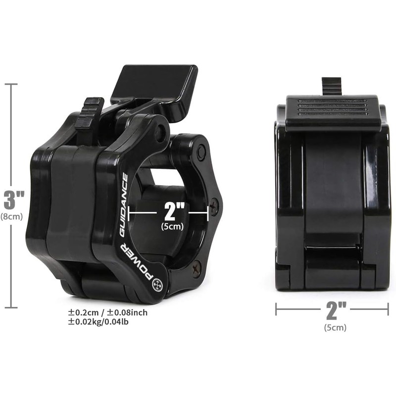 POWER GUIDANCE 50mm or 2inch Barbell Clamp Collar, Locking Olympic