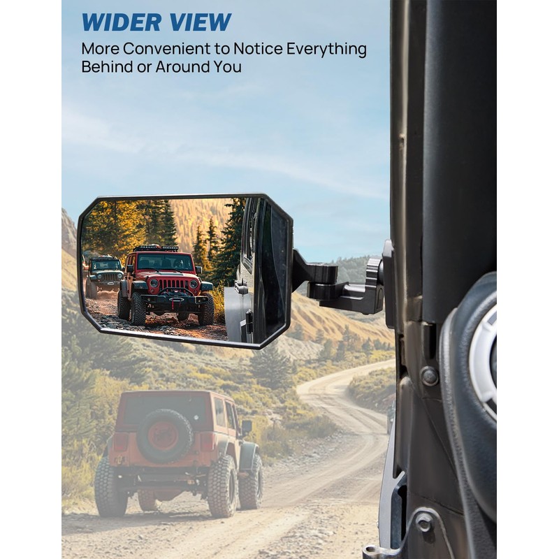 JOYTUTUS Mirrors Doors Off Doors On Compatible with Wrangler TJ
