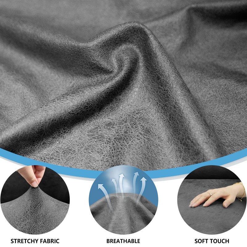 Pfrstuv 4-Piece T Couch Cover - Leather Look Slipcovers for