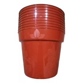 Plásticos genericos Maceta De Plástico 10 Pulgadas, 9 Lts Mediana Incluye 8 Pzs.