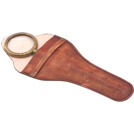 Brass Manifer Magnifying Glass with Leather Storage Case, Handmade Magnifying Lance, Vintage Look, Antique Style, Reading, Low Sight Elderly, Collectible