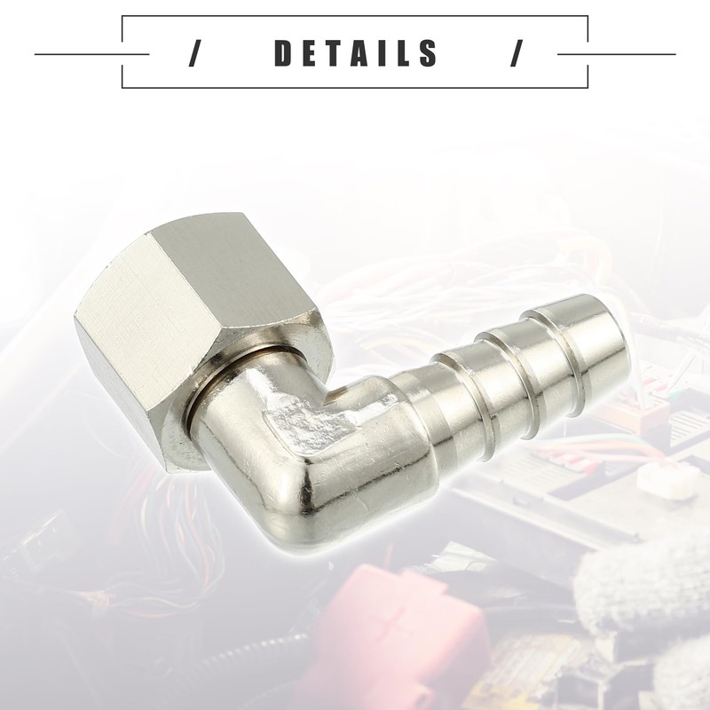 Motoforti Universal Car 90 Degree Brass Fitting Hose Adapter, Hose