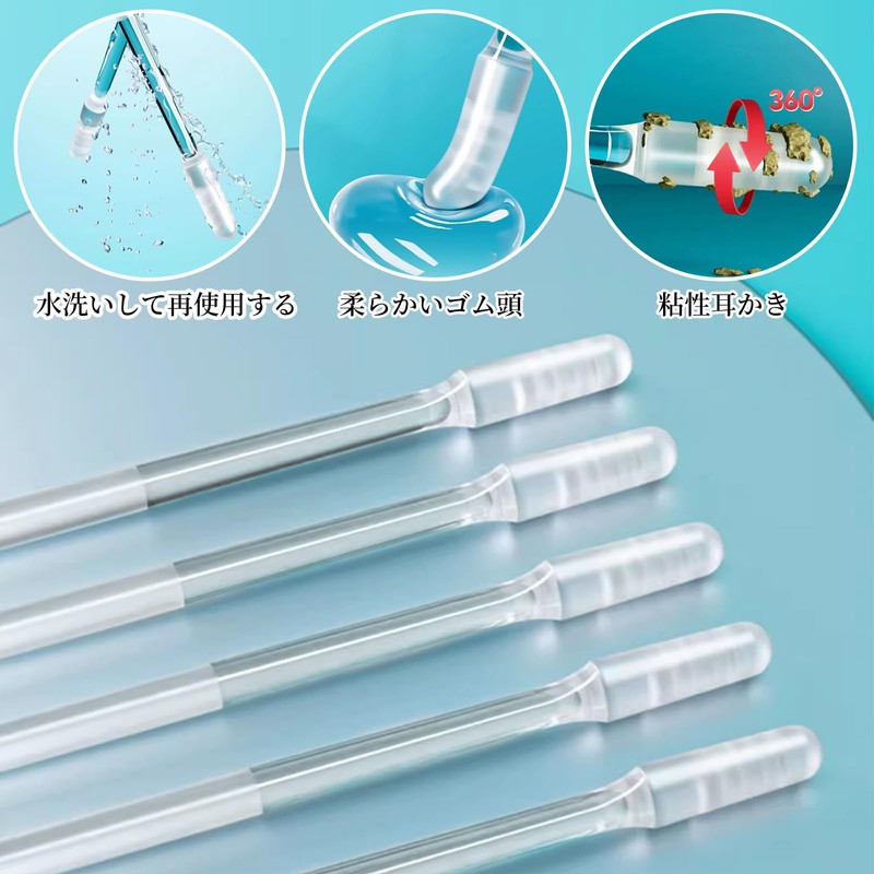 kasanidika 粘着式耳かき棒 耳かき 粘着 耳掃除【24本入り】耳かき棒 耳に優しい 耳垢をごっそり取る 子供 赤ちゃん 耳掃除用