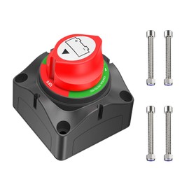 GOOACC 1-2-Both-Off Battery Switch 12V 48V Battery Disconnect Master Cutoff Switch Waterproof Heavy Duty Battery Isolator Switch for Marine Boat Car RV ATV UTV Vehicle, 2 Years Warranty