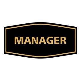 Signs ByLITA Fancy Manager Sign (Black/Gold) - Small