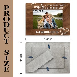 Family Photo Frame for Home Decor, A Little Bit of Crazy A Little Bit of Loud & A Whole Lot of Love Photo Frame, Holds 4 x 6 Inch Photo, Farmhouse Wooden Picture Frame Gift, Family Room Decor