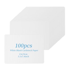 KEJJNYER 100 Pack 5x7 White Blank Cardstock, 350 GSM Flat Cards Stock Printer Paper, Business Message Blank Flash Cards for DIY, Memory, Note, Present Tags