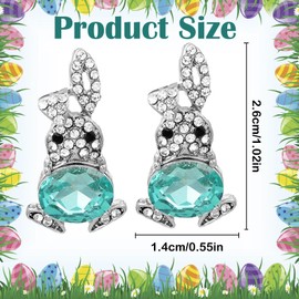 Rabbit Earrings Women Girls Easter Earrings Exquisite Easter Bunny Earrings Cute Stud Earrings Easter with Rhinestones Rabbit Easter Earrings for Holiday Accessories, Jewellery Gifts, Alloy,
