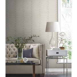 York Wallcoverings Candice Olson PSW1411RL Taupe Pavilion Premium Peel and Stick Wallpaper