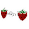 Strawberry .925 Sterling Silver Tiny Stud Earrings (Hypoallergenic)