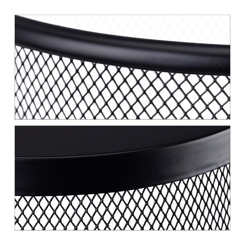 Relaxdays Papierkorb Metall, Abfalleimer aus Metallgeflecht, offener Mülleimer Mesh, rund,