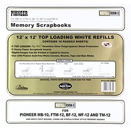 Pioneer Photo Albums Bund Top Loading Page Protectors with White Inserts, 12 by 12-Inch, 5-Pack