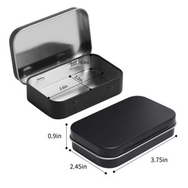 Tamicy Metal Rectangular Hinged Tins - Pack of 40 Matte Black Mini Portable Box Containers Small Empty Storage Tins with Lids Home Organizer Kit for Storage Drawing Pin Jewelry Crafts