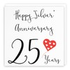 Hunts England - 25th Wedding Anniversary Card - Happy Silver