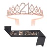 RosewineC 21st Birthday Sash Rhinestone Birthday Crown Women Girls Birthday